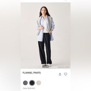 Flannel Wide-Leg Pants in Black